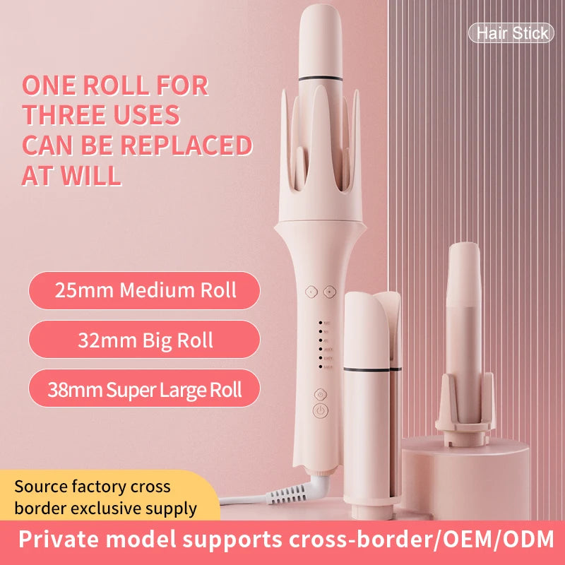 2025 4in1 New Smart Automatic Hair Curler Professional High Quality Oem Curling Iron Long Barrel Rotating Hair Curling Iron