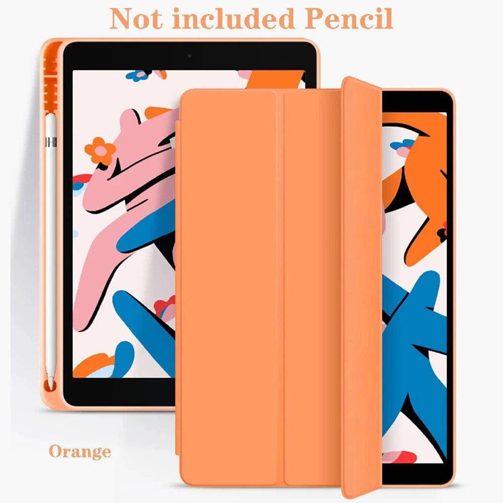 LYNHURD! 2024 iPad Pro case in black, featuring a pencil holder and designed for various iPad generations.