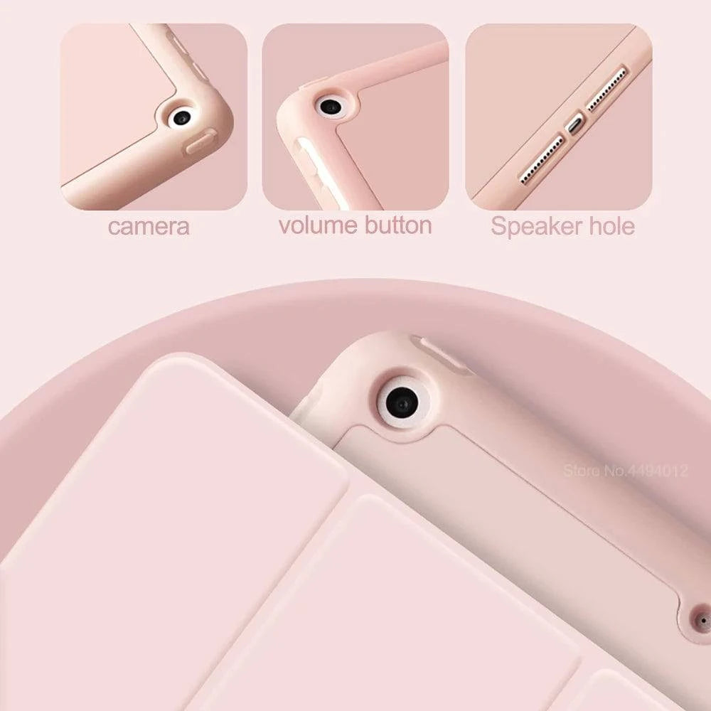 LYNHURD! 2024 iPad Pro case for 11 and 13-inch models with pencil holder, showcasing a sleek design and precise cutouts.