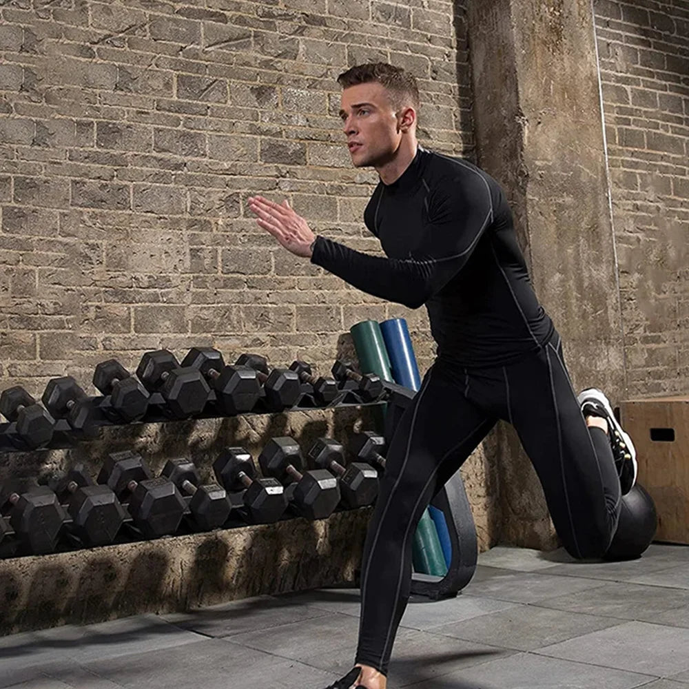 2025UFC Long Sleeved+long Pants Sports Pants Sun Protection Clothing Men's Cutdoor Running Fitness Training T-shirt Pants