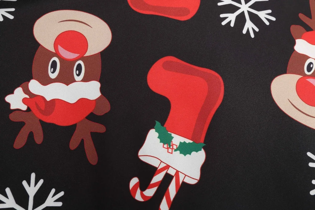 2025 New Vintage Women Long Sleeve Winter Dresses Retro Sexy Black Music Note Print V-neck Rockabilly Pin Up Party Dress Vestido