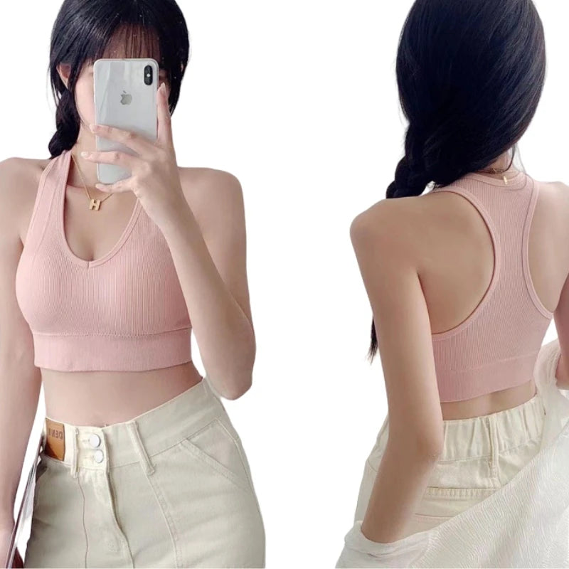 2Pcs/Set Seamless Bras For Women Sports Padded Seamless Underwear Y-Shaped Back Wireless Bra Breathable Lingerie