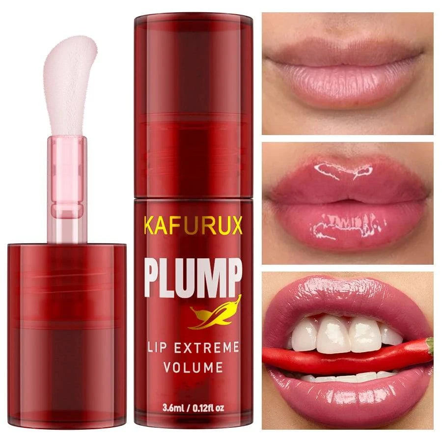 LYNHURD! lip plump oil in a clear tube, showcasing its moisturizing gloss texture for fuller, smooth lips.
