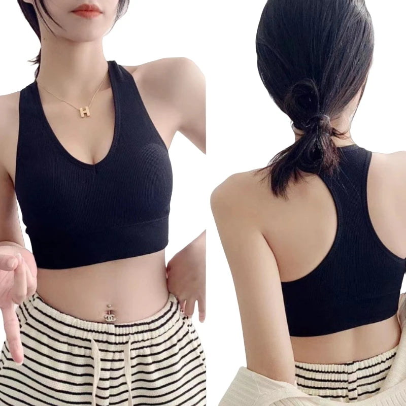 2Pcs/Set Seamless Bras For Women Sports Padded Seamless Underwear Y-Shaped Back Wireless Bra Breathable Lingerie