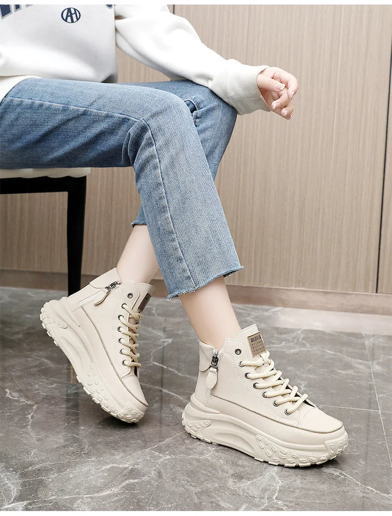 2025 New Women Sneakers Luxury Fashion High Top Women Boots Platform Casual Shoes Outdoor Running Shoes for Women Tenis De Mujer