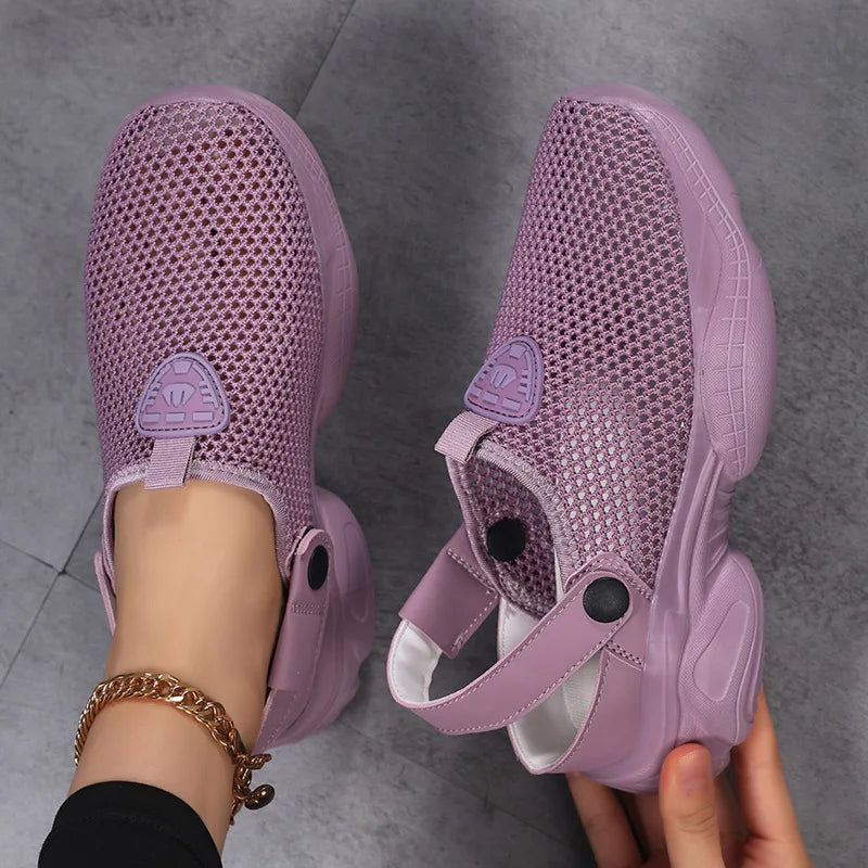 Women's Sports Shoes 2025 Summer  Non Slip Platform Casual Sandals Lightweight Comfortable Height Increase Breathable Slippers