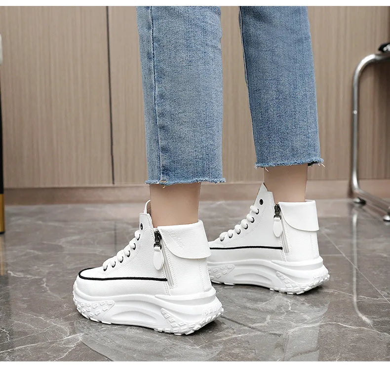 2025 New Women Sneakers Luxury Fashion High Top Women Boots Platform Casual Shoes Outdoor Running Shoes for Women Tenis De Mujer