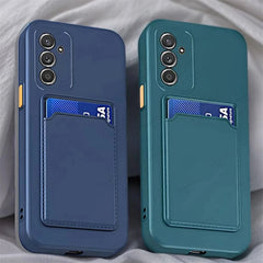 Card Holder Silicone Phone Case For Samsung Galaxy A56 A36 A55 A35 A54 A53 A26 A16 A52S A15 A12 A14 A32 A13 A22 Shockproof Funda