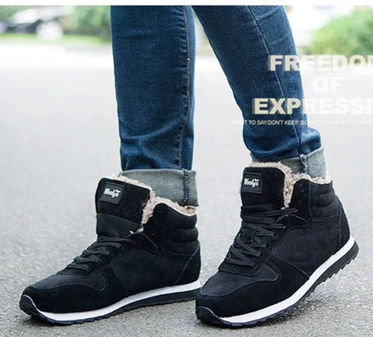 2023 Men Boots Winter  Sports Ankle Boots Thickened Plus Size Women Casual Fashion Short Boots Cotton Shoes Platform Snow Boots