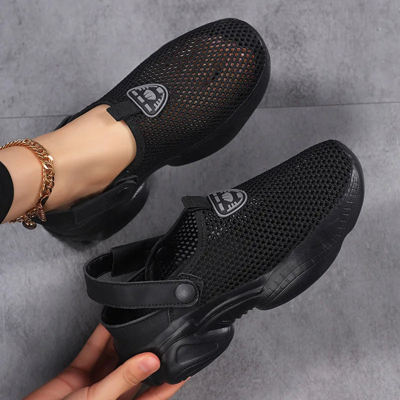 Women's Sports Shoes 2025 Summer  Non Slip Platform Casual Sandals Lightweight Comfortable Height Increase Breathable Slippers