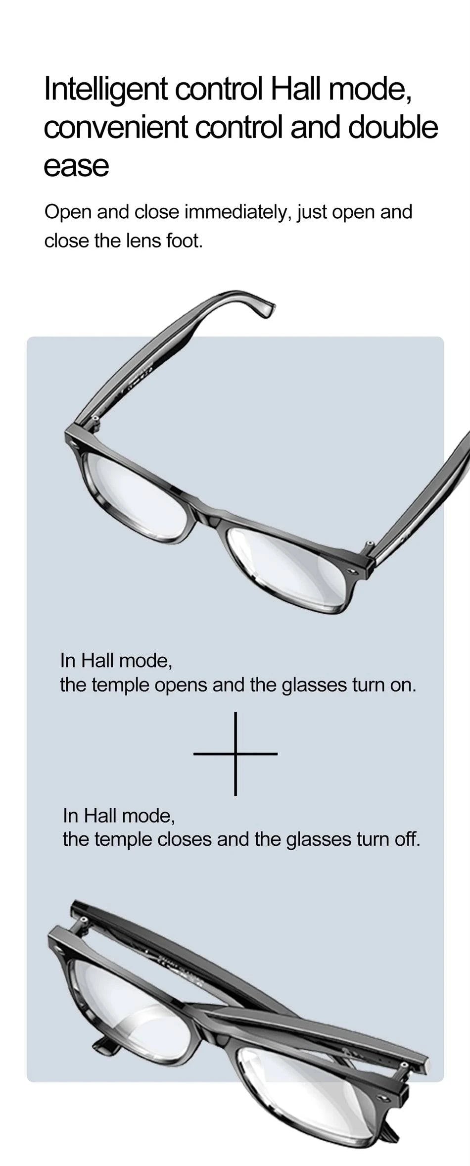 LYNHURD smart glasses for men with anti-blue lens, voice assistant, and intelligent translation features.