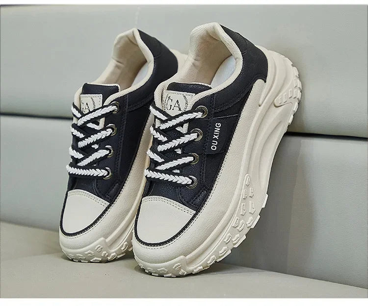2024 New Model Shoes for Women Wear-resistant and Anti-slip Casual Sports Shoes Thick Sole Adds Height Vulcanized Casual Shoes