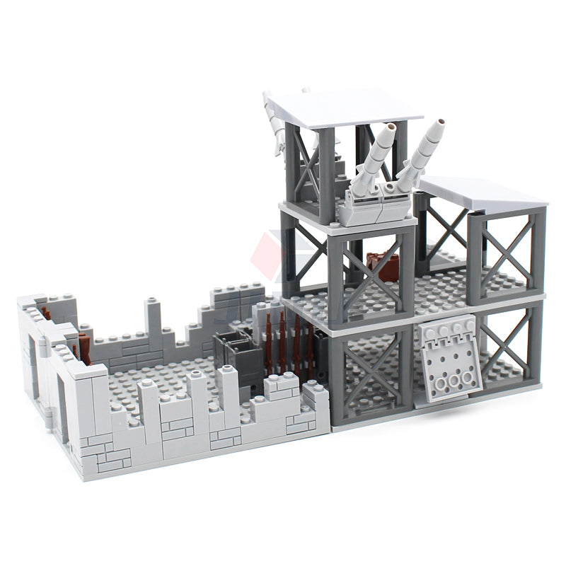 WW2 Military Base Soldiers Army Figures Weapon Accessories Building Block Guns Barbed Wire Sandbags PUBG Sence Series MOC Bricks