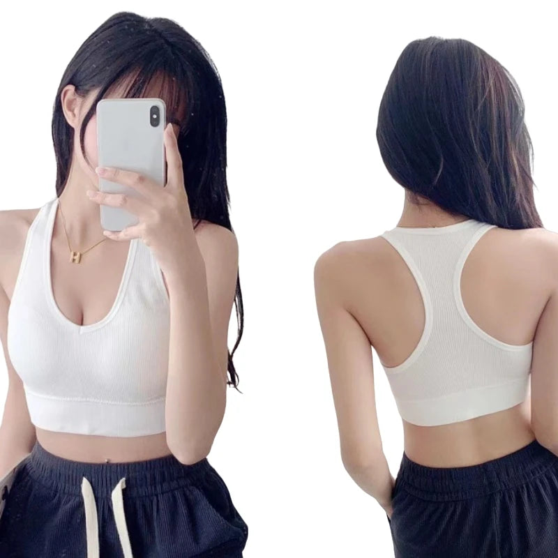 2Pcs/Set Seamless Bras For Women Sports Padded Seamless Underwear Y-Shaped Back Wireless Bra Breathable Lingerie