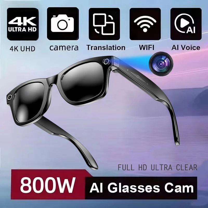 LYNHURD! 2025 Smart Glasses with 32GB memory, camera, and Bluetooth for video calls; stylish anti-blue light sunglasses.