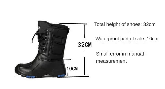 2025 autumn and winter warm men's fashionable snow boots for fishing and skiing, waterproof, simple and casual mid top shoes for