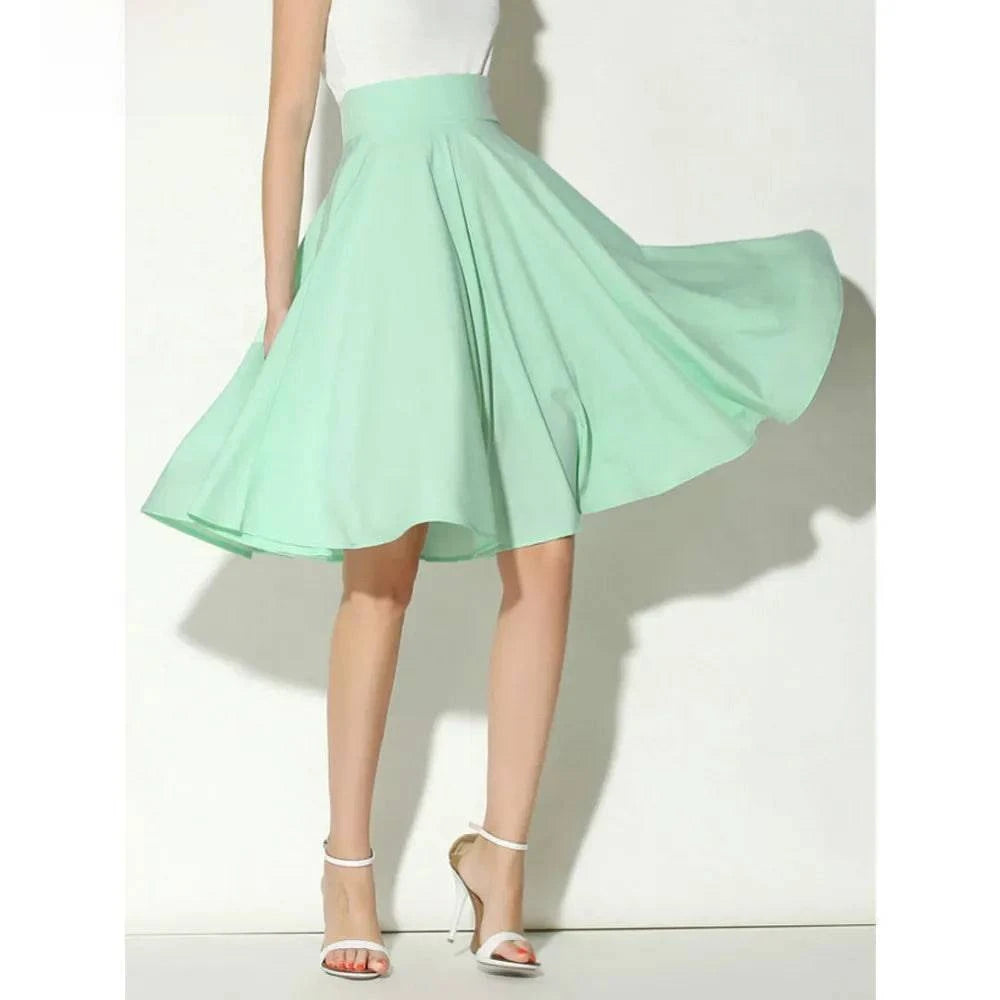 2018 LYNHURD! high-waisted vintage mid-length skirt in bohemian style, perfect for summer casual wear.