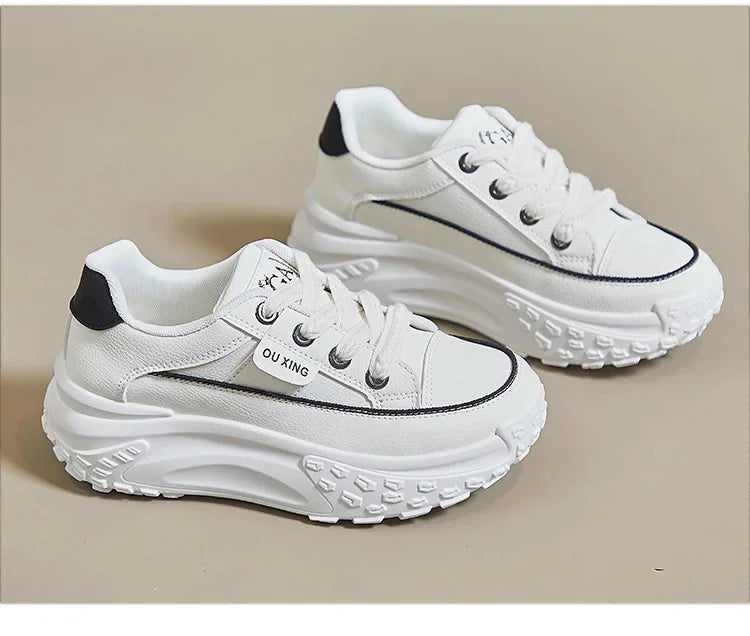 2024 New Model Shoes for Women Wear-resistant and Anti-slip Casual Sports Shoes Thick Sole Adds Height Vulcanized Casual Shoes