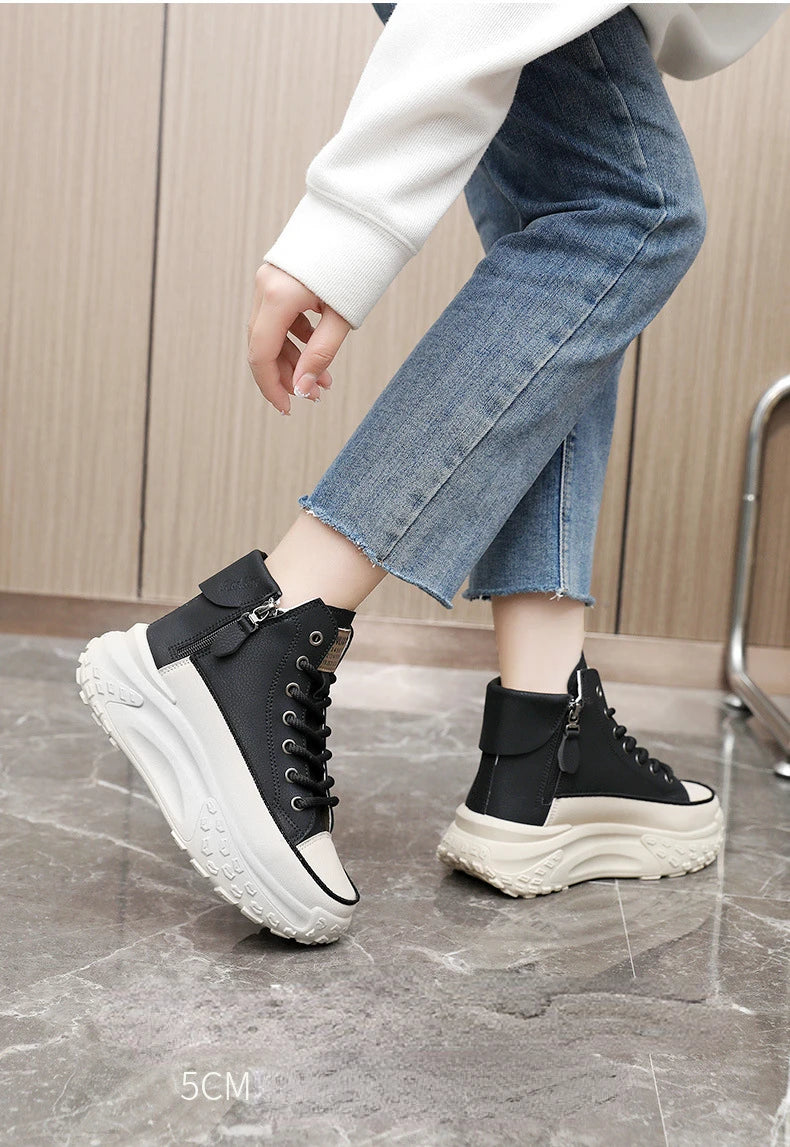 2025 New Women Sneakers Luxury Fashion High Top Women Boots Platform Casual Shoes Outdoor Running Shoes for Women Tenis De Mujer