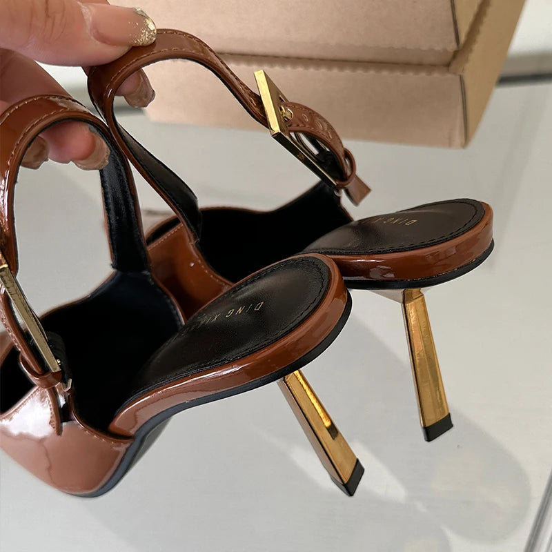 2025 Women Shoes Pumps Sandals Spring Fashion Pointed Toe Slingbacks Female Footwear Summer Ladies Shallow Shoes High Heels