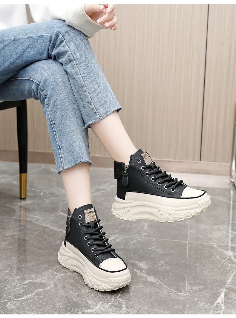 2025 New Women Sneakers Luxury Fashion High Top Women Boots Platform Casual Shoes Outdoor Running Shoes for Women Tenis De Mujer