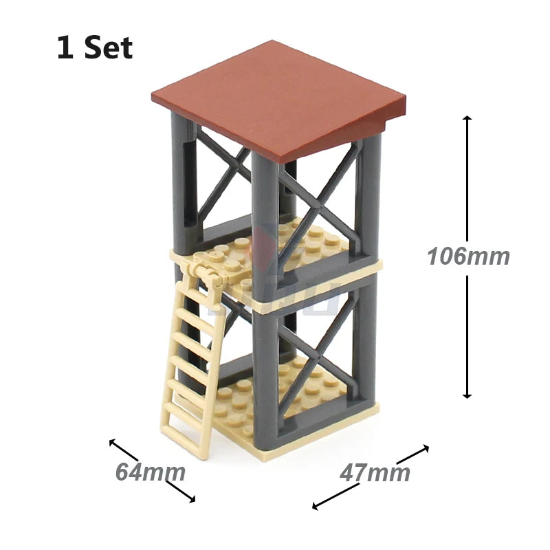 WW2 Military Base Soldiers Army Figures Weapon Accessories Building Block Guns Barbed Wire Sandbags PUBG Sence Series MOC Bricks