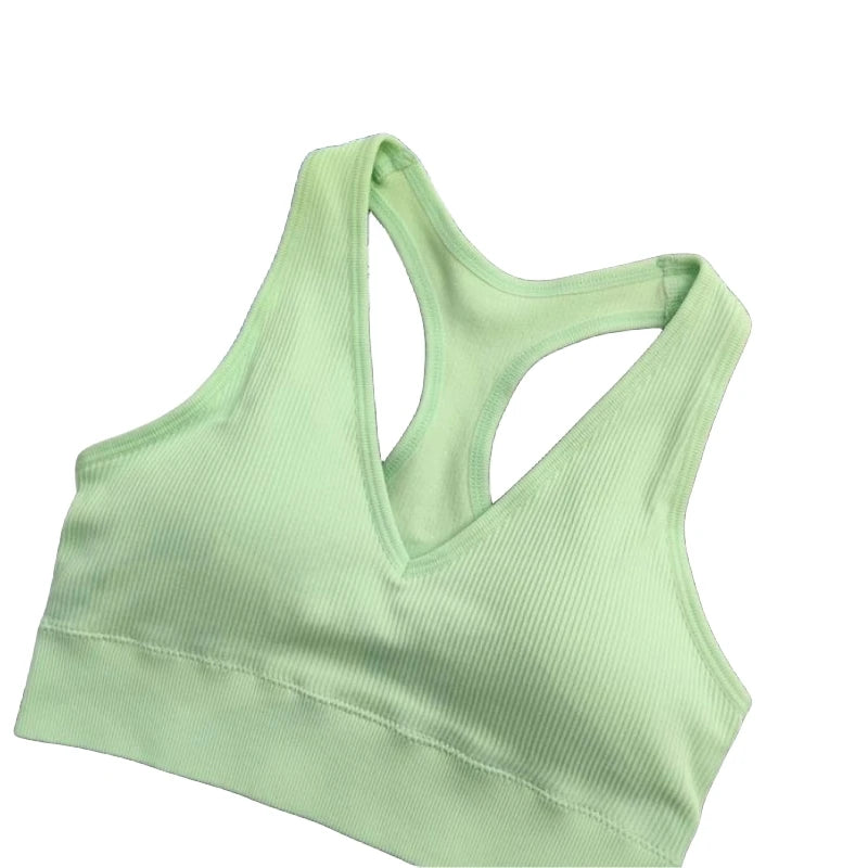 2Pcs/Set Seamless Bras For Women Sports Padded Seamless Underwear Y-Shaped Back Wireless Bra Breathable Lingerie