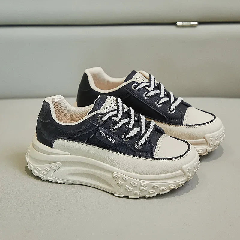 2024 New Model Shoes for Women Wear-resistant and Anti-slip Casual Sports Shoes Thick Sole Adds Height Vulcanized Casual Shoes