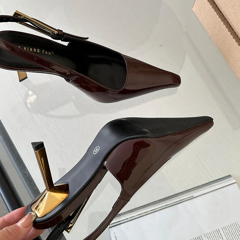 2025 Women Shoes Pumps Sandals Spring Fashion Pointed Toe Slingbacks Female Footwear Summer Ladies Shallow Shoes High Heels