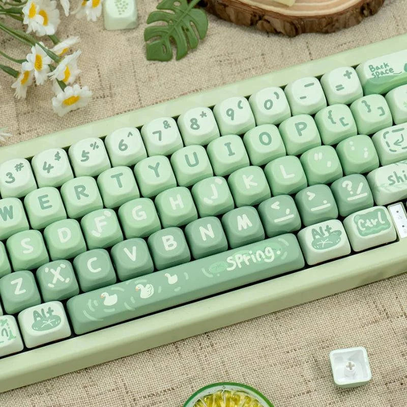 LYNHURD! 132 Keys small mechanical keyboard with PBT keys and MOA profile, showcasing colorful thermal sublimation design.