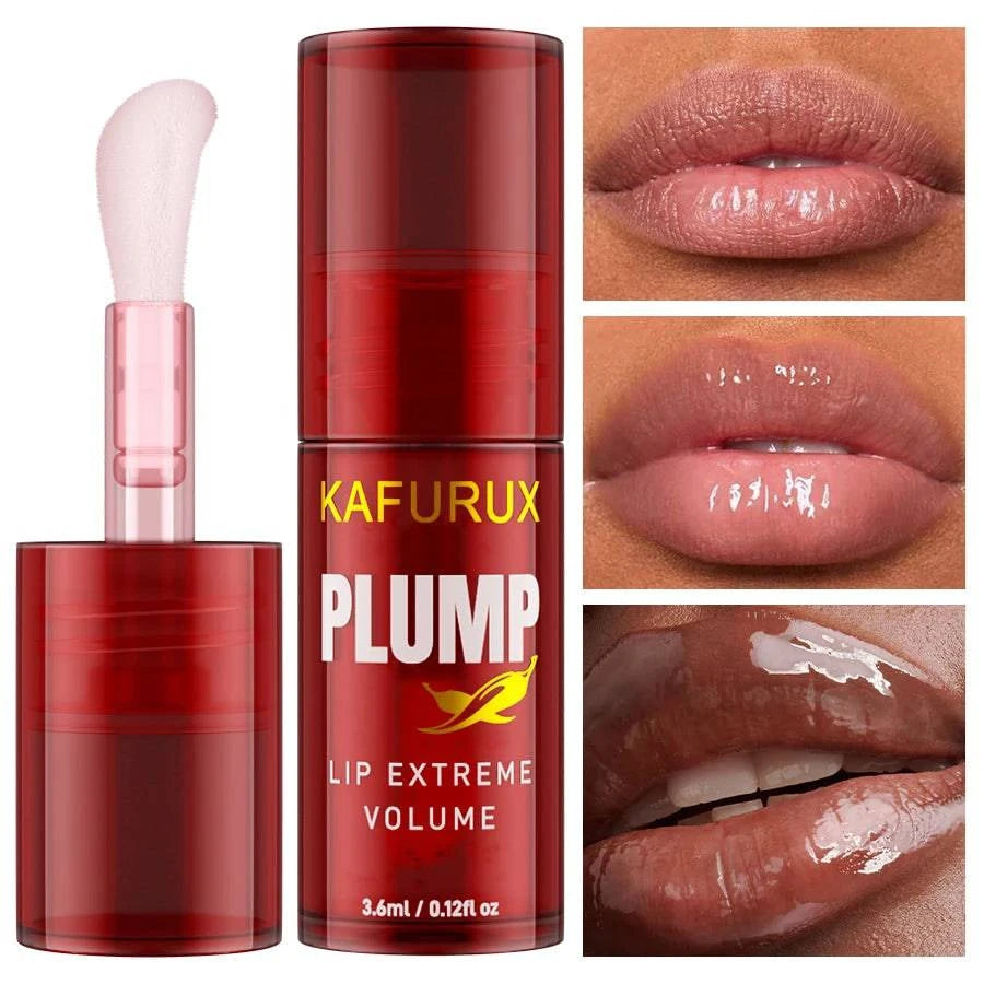 LYNHURD! lip plump oil in a clear tube, showcasing a glossy formula designed to moisturize and volumize lips.