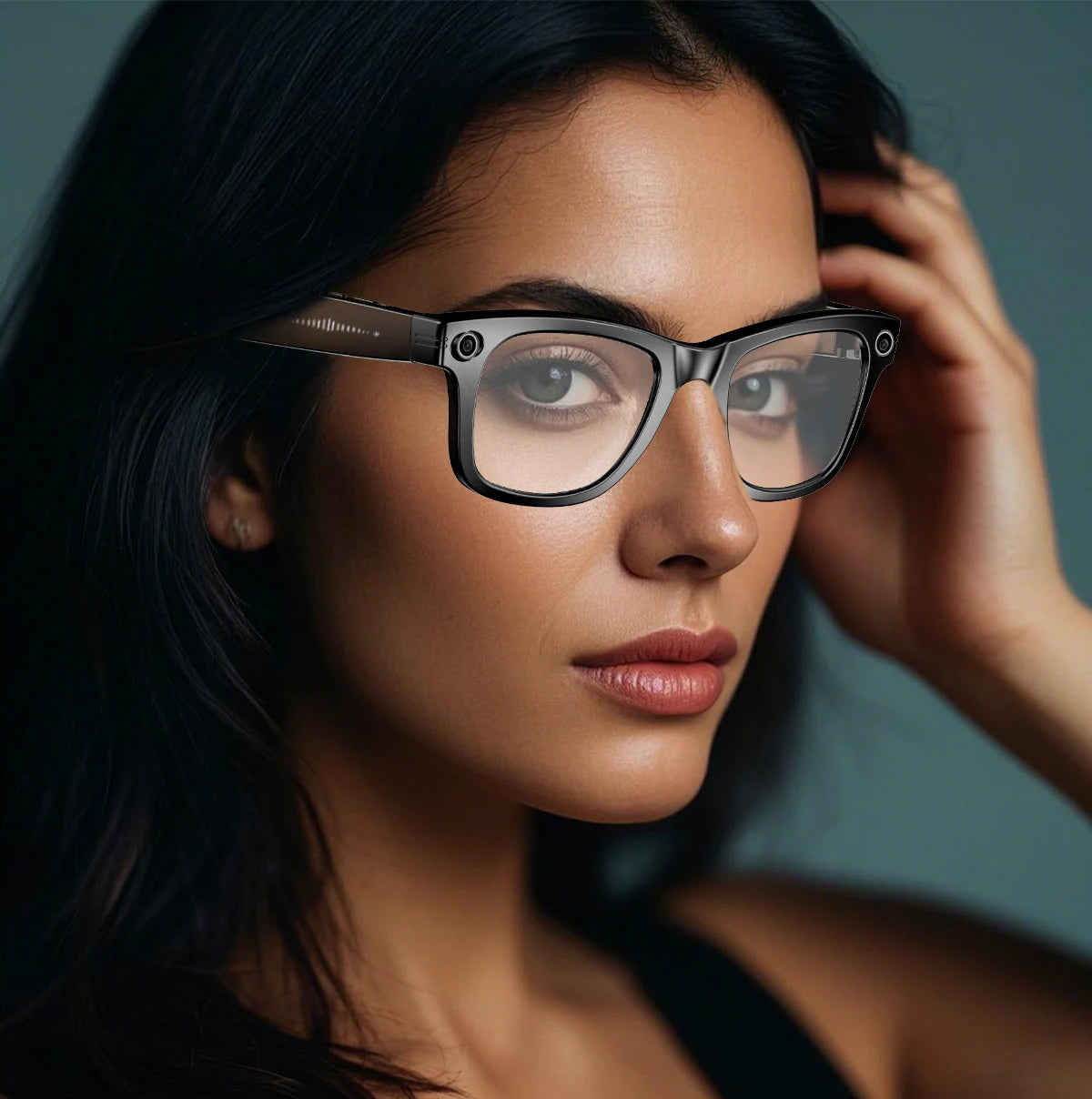 LYNHURD Smart Glasses with 32GB memory, built-in camera, Bluetooth, and anti-blue light lenses for men and women.