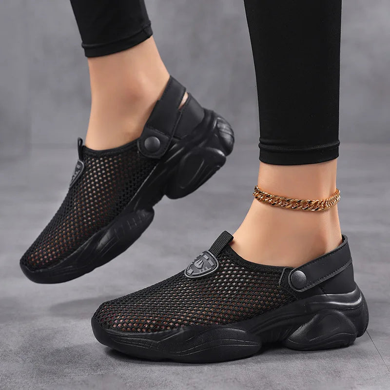 Women's Sports Shoes 2025 Summer  Non Slip Platform Casual Sandals Lightweight Comfortable Height Increase Breathable Slippers