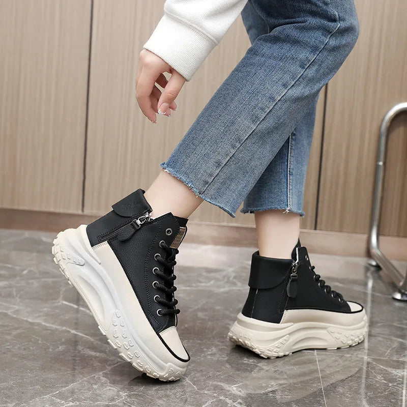 2025 New Women Sneakers Luxury Fashion High Top Women Boots Platform Casual Shoes Outdoor Running Shoes for Women Tenis De Mujer