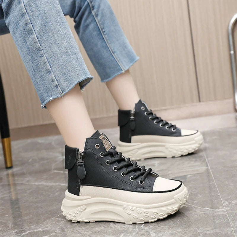 2025 New Women Sneakers Luxury Fashion High Top Women Boots Platform Casual Shoes Outdoor Running Shoes for Women Tenis De Mujer