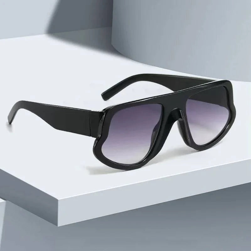 Black square frame sunglasses for women by LYNHURD, featuring a vintage design and small rectangular shape.