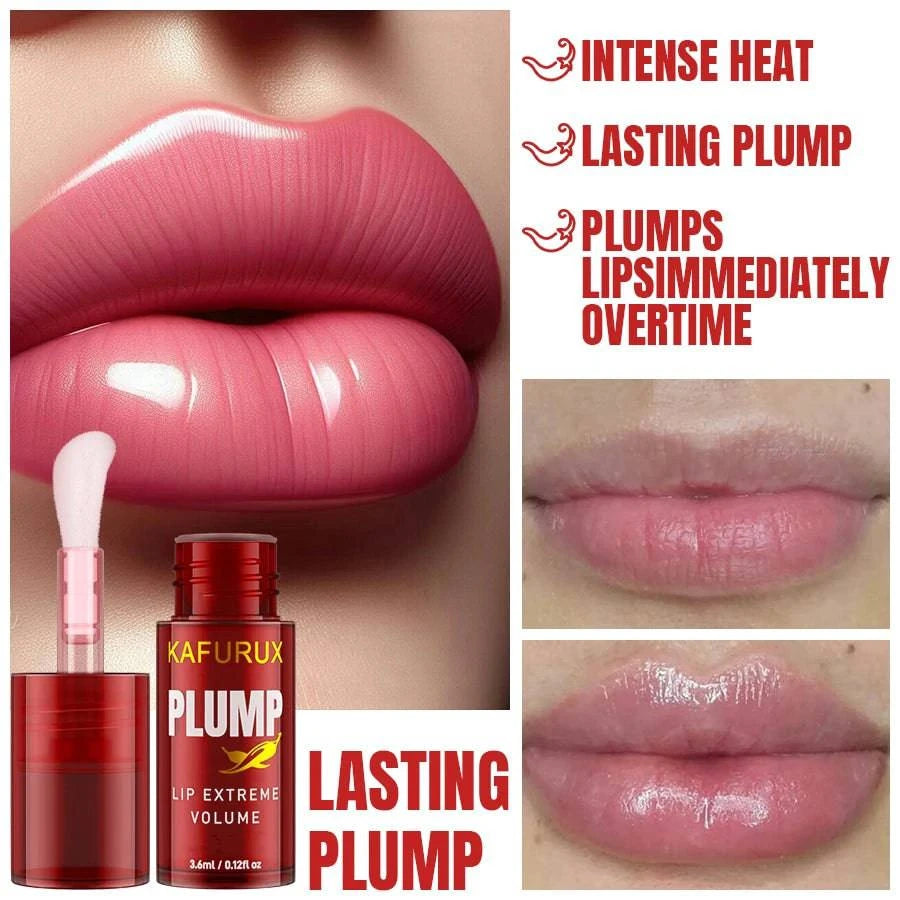 LYNHURD! lip plump oil in a clear tube, showcasing a glossy serum for moisturizing and volumizing lips.