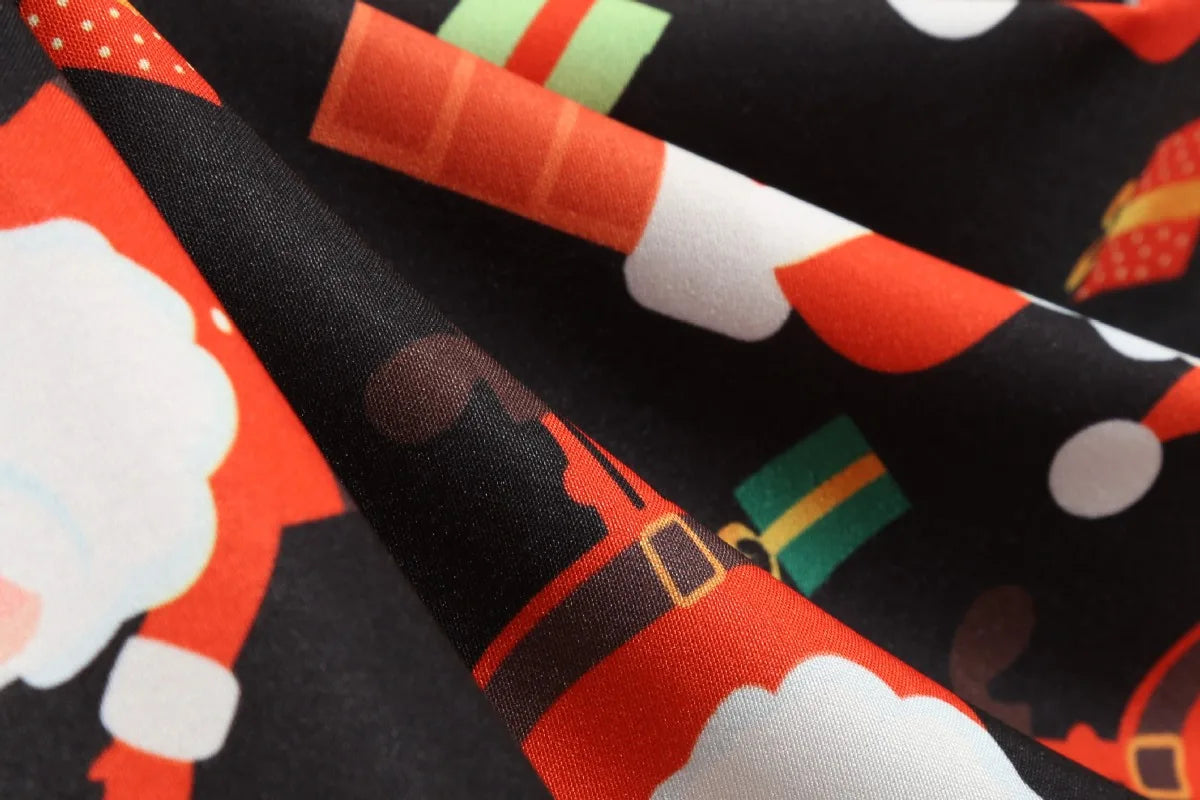 2025 New Vintage Women Long Sleeve Winter Dresses Retro Sexy Black Music Note Print V-neck Rockabilly Pin Up Party Dress Vestido