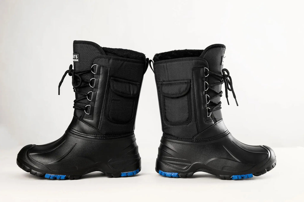 2025 autumn and winter warm men's fashionable snow boots for fishing and skiing, waterproof, simple and casual mid top shoes for