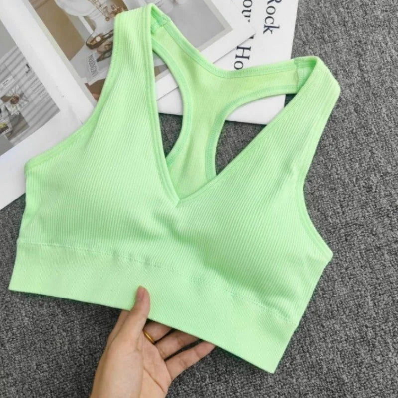 2Pcs/Set Seamless Bras For Women Sports Padded Seamless Underwear Y-Shaped Back Wireless Bra Breathable Lingerie