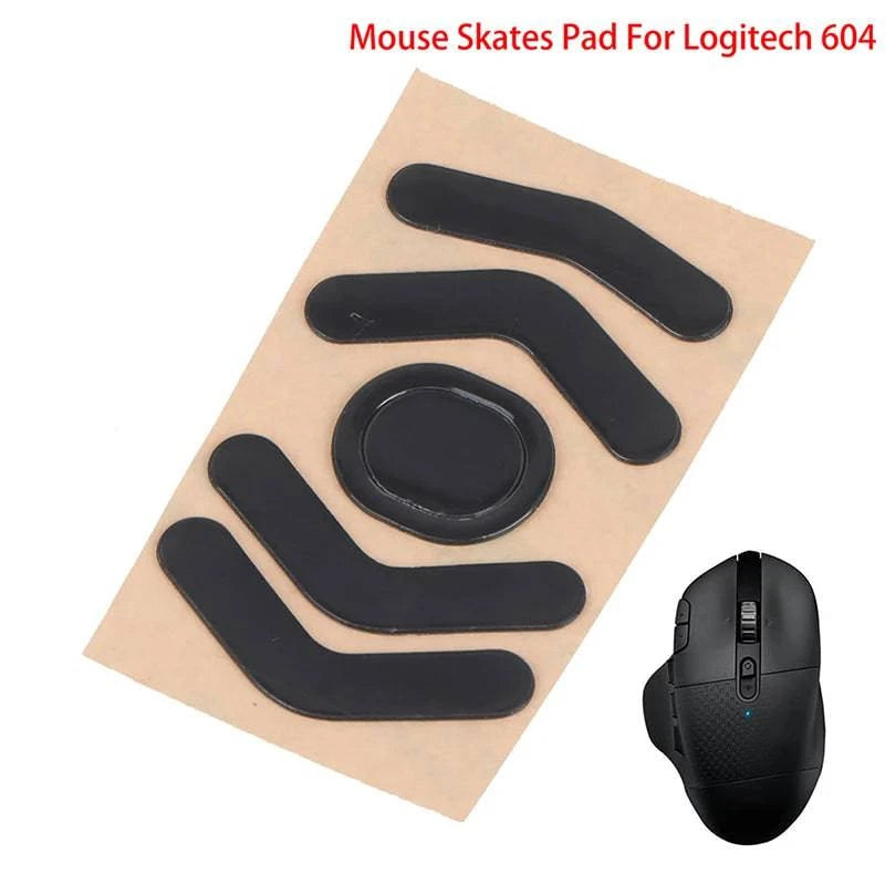 White mouse feet skates for LYNHURD! G304 G305 mouse, featuring a curved edge design for smooth gliding.