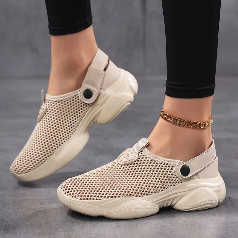 Women's Sports Shoes 2025 Summer  Non Slip Platform Casual Sandals Lightweight Comfortable Height Increase Breathable Slippers