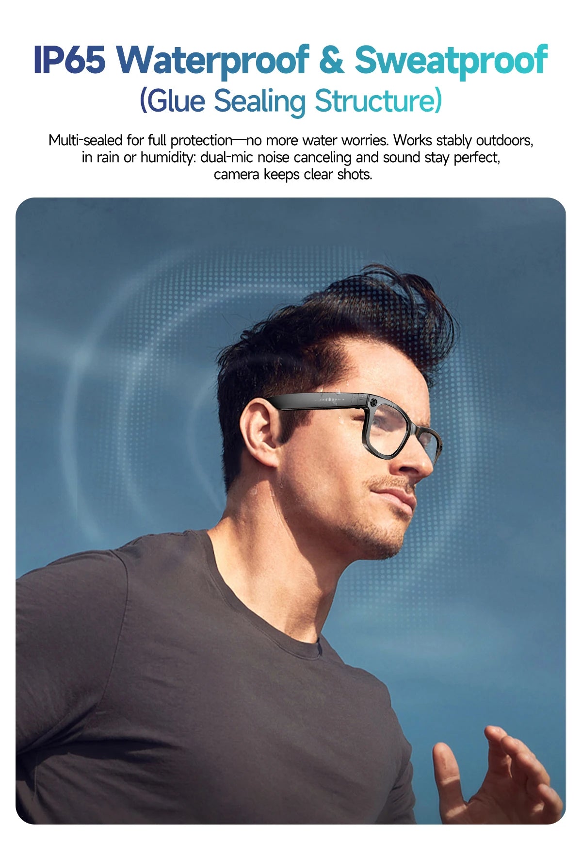 LYNHURD 2025 Smart Glasses with 32GB memory, camera, and anti-blue light lenses for men and women.